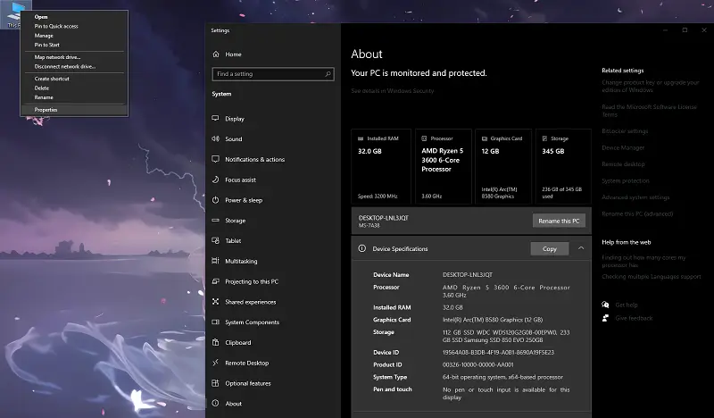 Sử dụng thông tin ở This PC